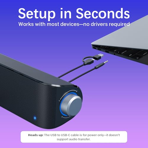 Nylavee 16in SK100 Stereo Soundbar with Bluetooth 5.0 and 3.5mm Aux Input