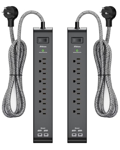 Mifaso 5-Foot Surge Protector Power Strip THU6046 125 Volts 15 Amps 8 Outlets USB 2 Ports