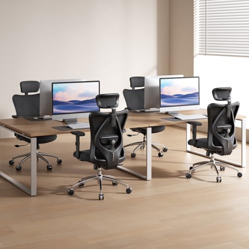 SIHOO M18 Ergonomic Office Chair Black, Model B100-Lite-M101-JT-JP, Adjustable Headrest, Lumbar Support, 330lbs Weight Capacity