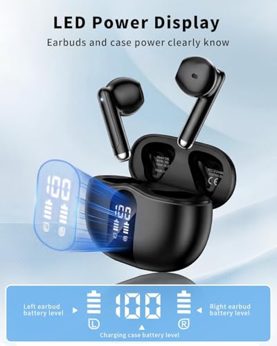 XIAOWTEK 1 Count S58 Bluetooth 5.4 Active Noise Cancelling Waterproof Earbuds