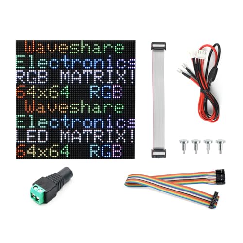 Waveshare 64x64 Pixels LED Matrix Panel 2.5mm Pitch Compatible with Raspberry Pi 5/4B/3B/Zero/Zero W/Zero 2W/Pico/Pico W/Pico WH