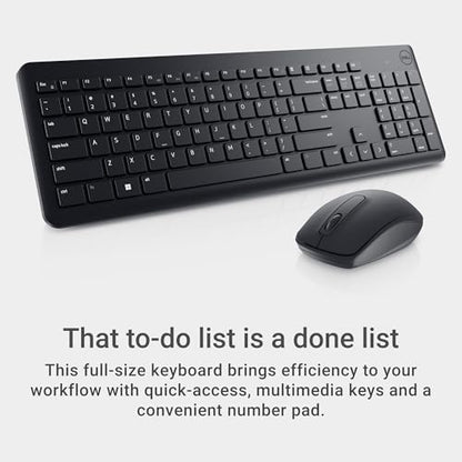 Dell KM3322W Full-size Wireless Keyboard and Optical Mouse Set with USB Receiver