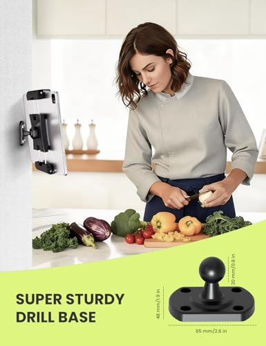 OHLPRO Wall Mount Holder PQ03-P7 - Tablet and Phone Support - 360° Rotation, Various Mount Options, Compatible with Devices 5-13 inches