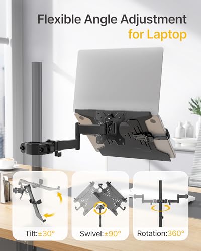 monTEK 2-in-1 Laptop Pole Mount MA1005PLP Black