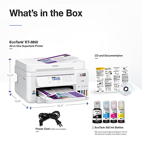 Epson EcoTank ET-3850 4800 x 1200 Inkjet Ink Tank Printer