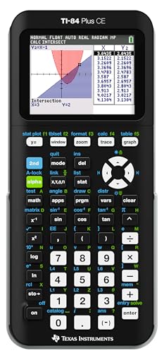Texas Instruments 3.2 Inches TI-84 Plus CE Black Graphing Calculator Battery Powered LCD