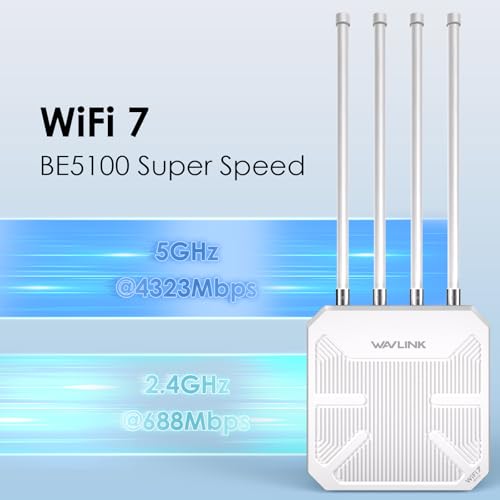 WAVLINK Dual-Band WiFi 7 BE5100 Outdoor Extender WL-WN573HBE2 5100 Mbps 300m RJ45