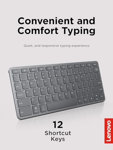 Lenovo Multi-Device Wireless Keyboard ZG38C05810 Ambidextrous Bluetooth 75 Keys QWERTY Rechargeable