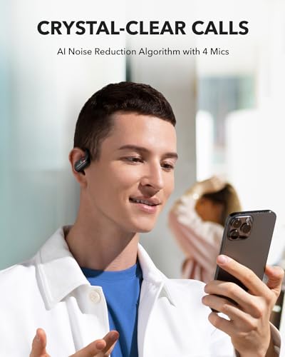 Soundcore A3873 Open-Ear Headphones, Wireless, Bluetooth 5.3, 12H Battery Life, IP55 Rating, Ergonomic Design