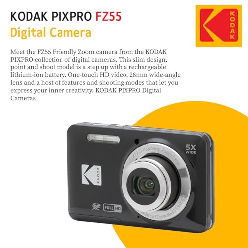 KODAK PIXPRO FZ55-K4 Compact Digital Camera 16MP 16:9 CMOS JPEG