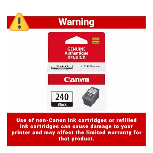 Canon PG-240 Genuine Black Ink Cartridge, 180 Page Yield, Compatible with MG2120/3122/3520, MX512, TS5120