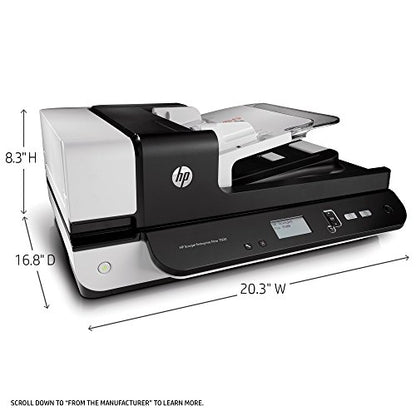 HP ScanJet Enterprise Flow 7500 Flatbed OCR Scanner, USB, 600dpi, CCD Sensor