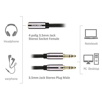 DUKABEL 12-inch 3.5mm Audio Splitter Adapter Model Number 8541765307