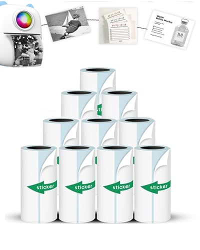 HERSAUL 57mm x 25mm Mini Printer Sticker Paper 10 Count