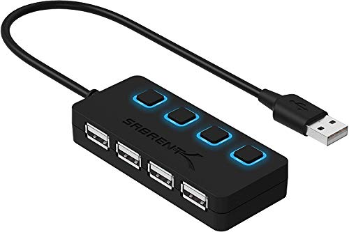 SABRENT 4 Port USB 2.0 Hub Model HB-UMLS 480 Mbps USB 2.0 Network Hub