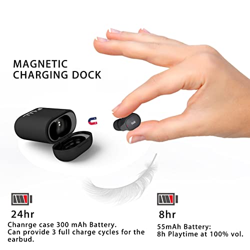 P&LLL BTLT-300 Bluetooth 5.1 Wireless Earbud 8 Hours Battery Life Noise Isolation In-Ear Headset