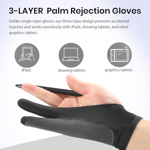 Kortimu TwoFinger PalmReject Digital Drawing Glove
