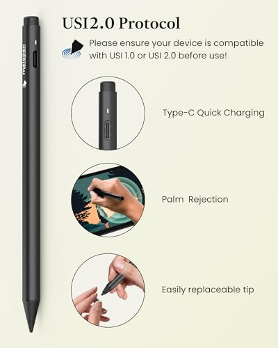 Metapen USI 2.0 Stylus Pen G1 for Fire Max 11 (2023 Release), USB-C Fast Charging, 4096 Pressure Pen, Compatible with Amazon Fire HD 10 (13th Gen, 2023 Release), Google Pixel Tablet