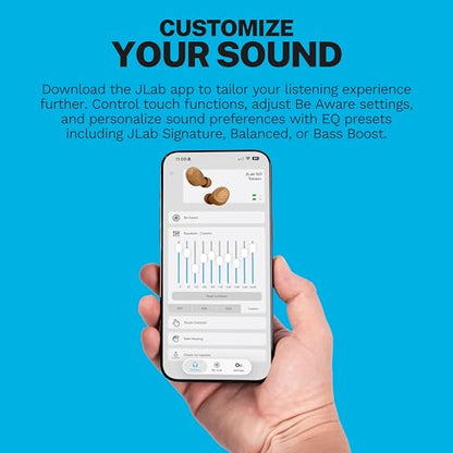 JLab EBGTONEPFA50WEB Go Air Tones+ In Ear Headphones, Bluetooth 5.1 Wireless Earbuds, 35+ Hours Playtime, Touch Control, Water Resistant, With Charging Case