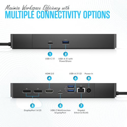 Koncept 180W WD19S Docking Station Ethernet, HDMI, USB - 8 Ports, Black
