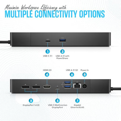 Koncept 180W WD19S Docking Station Ethernet, HDMI, USB - 8 Ports, Black