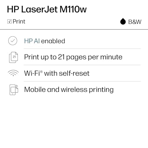 HP 745"D x 13.63"W x 6.26"H M110w 600 x 600 dpi Black and White Laser Printer