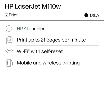 HP 745"D x 13.63"W x 6.26"H M110w 600 x 600 dpi Black and White Laser Printer