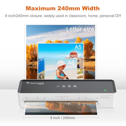 Bonsaii 9 Inch Laminating Machine L421 Thermal with 5 Laminating Sheets