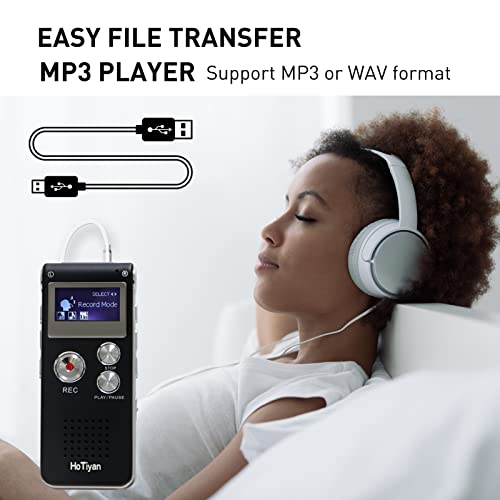 HoTiyan 1.1 Inches H-10001 Digital Voice Recorder USB 2.0 MP3/WAV Audio Recorder