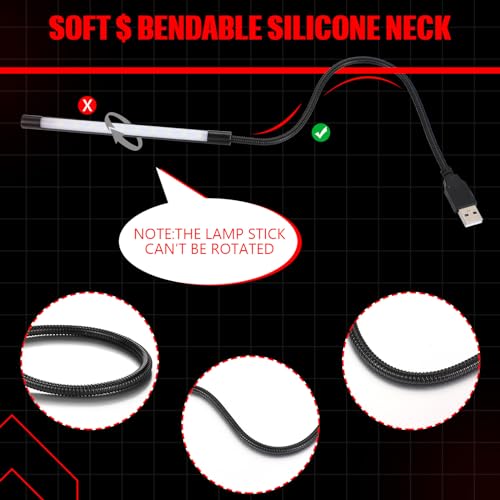 Tujoe 2 Count SEW0943 USB LED Light 4.5W Touch Control Dimmable Adjustable Black