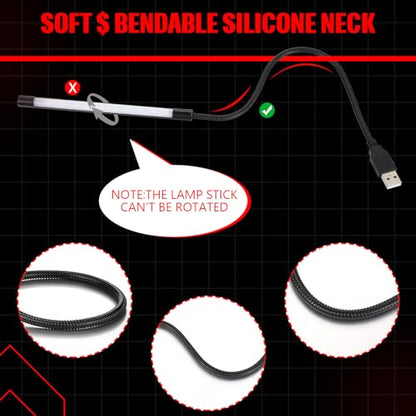 Tujoe 2 Count SEW0943 USB LED Light 4.5W Touch Control Dimmable Adjustable Black