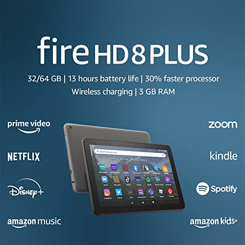 Amazon 8" Fire HD 8 Plus Tablet 32GB Hexa-Core Processor 3GB RAM Display