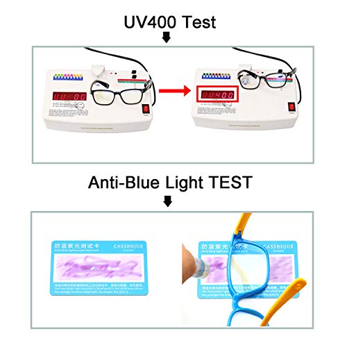 AHXLL Kids 2 Count Qsweet Blue Light Blocking Reading Glasses Transparent Purple and Pink