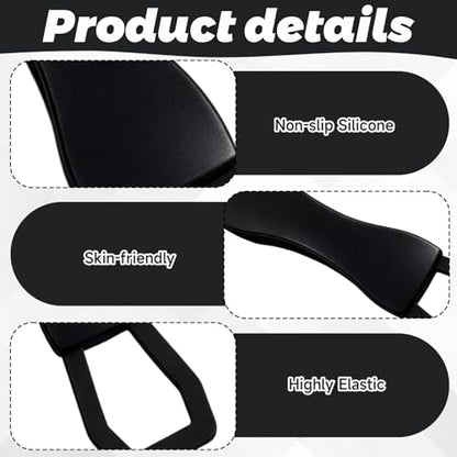ZCFLCK Hand Strap for E-Readers and Tablets, 2PCS, Adjustable Silicone Grip Holder, 6.3 x 1.1 x 0.2 Inch, Black