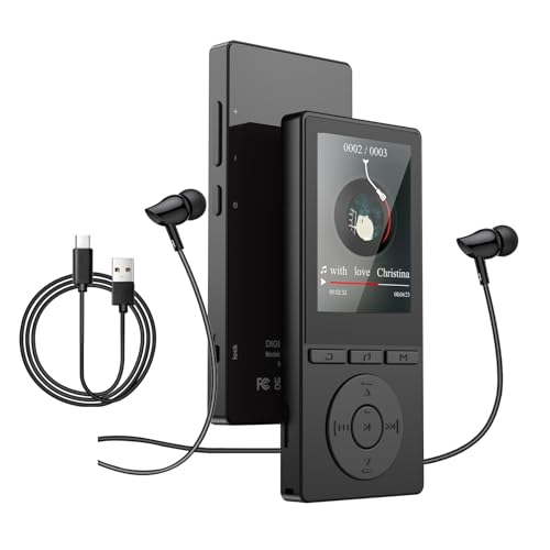 Aiandcc 64GB M6 MP3 Player 2.4 Inches Built-In Speaker 56 Hour Battery Life