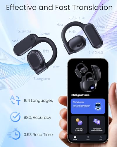 TAGRY K08 Wireless Earbuds 164 Languages Translation 13.5 Hours Battery Life Touch Control Bluetooth Audio