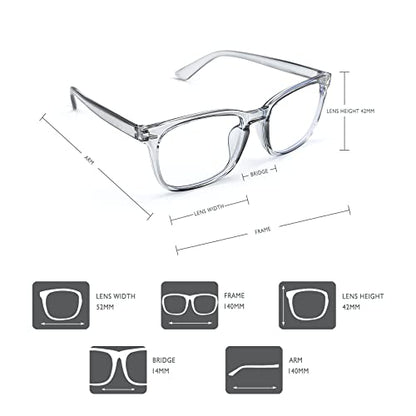 AFNWQI 52mm AFNWQI21654 Blue Light Blocking Glasses, Square, Full Rim