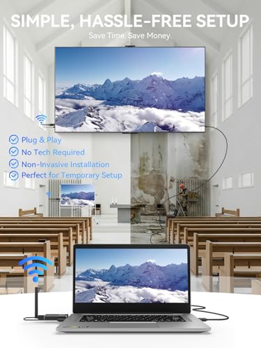 Moman Wireless HDMI Transmitter and Receiver Kit 4K Input 1080P Output Wireless Audio/Video Transmitter