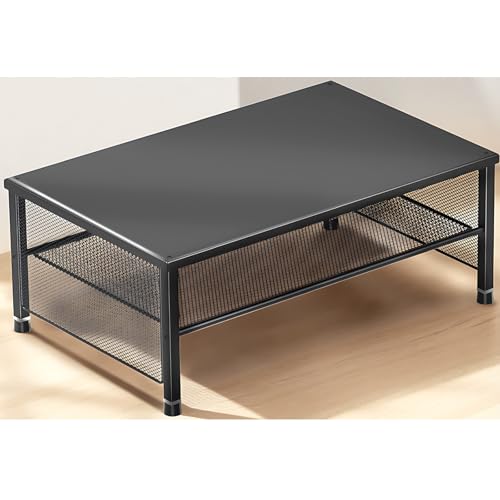 ECOLOVI 2-Tier Monitor Stand - Black - Monitor Stand for Laptops & Printers - Easy Assembly