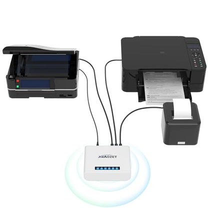 xiiaozet 3.94 x 2.76 x 1.18 inches LK300EW Network USB Print Server