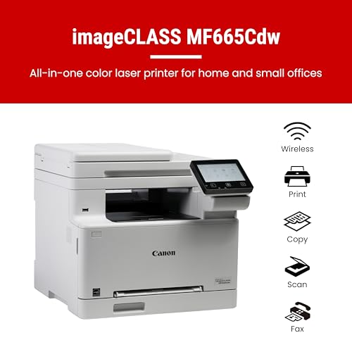 Canon Color imageCLASS MF665Cdw Laser Printer, 600 x 600 dpi, 26 ppm, All-in-One