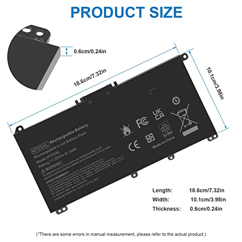 Futurebatt HT03XL Laptop Battery 11.55V 3630mAh Lithium Ion