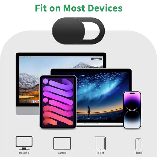 Meliya 6 Pack Webcam Cover 0.03 inches ABS Privacy Blockers