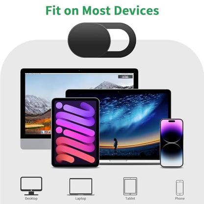 Meliya 6 Pack Webcam Cover 0.03 inches ABS Privacy Blockers