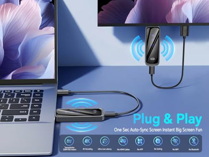 Futureagle HDMI Wireless Display Adapter S8 4K Upscaling 60Hz USB-C Grey