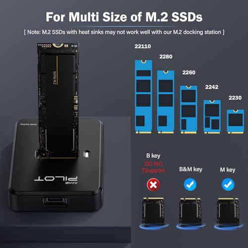 AMZPILOT M.2 NVMe SATA to USB C Docking Station Pilot SD03 PCIe 3.0 USB 3.2 Gen 2 Enclosure