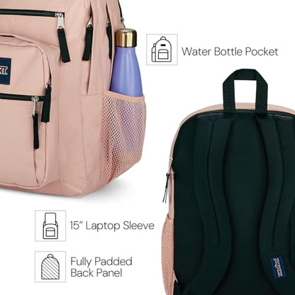 JanSport Big Student Backpack JS0A47JK008 Black Polyester Laptop Backpack with 2 Compartments