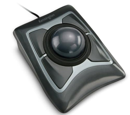Kensington 55mm K64325 Optical Trackball Mouse, USB Connectivity, Black Silver, Ambidextrous