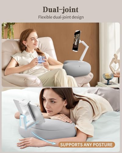 SAIJI 5.65" x 7.05" x 7.48" U5T Gray Pillow Holder for Tablets and Phones