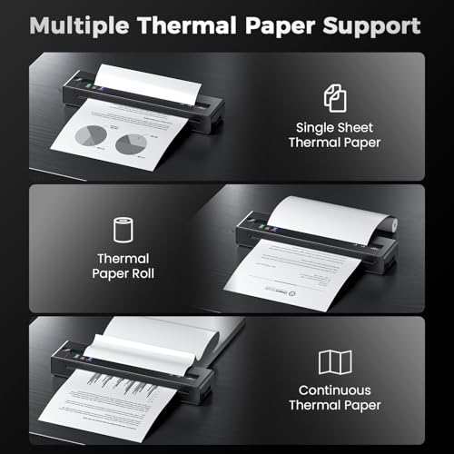 TATTMUSE A28U Portable Thermal Printer, 203 DPI, Monochrome, Bluetooth Connectivity, Lightweight 585g